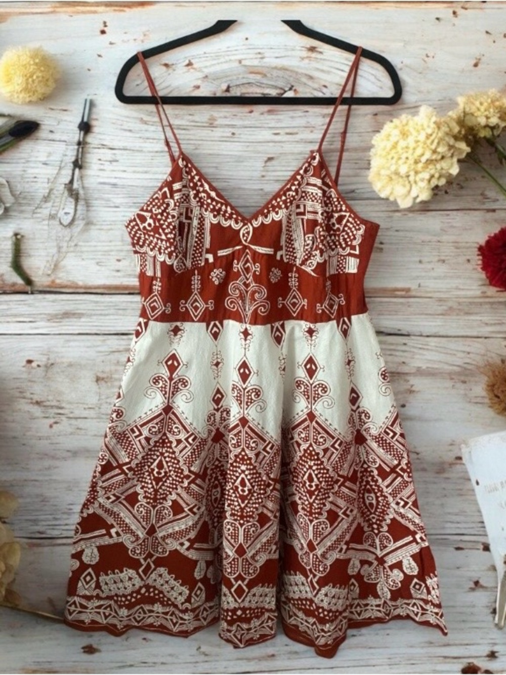 Women’s Midi Flare Dress Gypsy Boho Cottagecore Romantic Spaghetti Strap XL